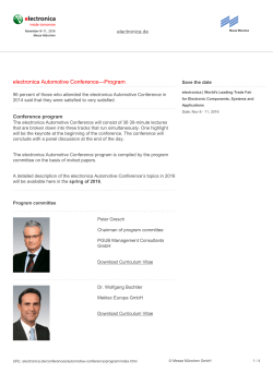 electronica Automotive Conference—Program