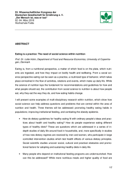 Eating is a practice: The need of social science within nutrition