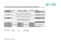 Datenplan Vorkenntnismodule
