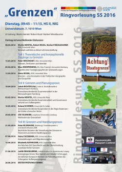 Grenzen - Institut f&uuml;r Geographie und Regionalforschung