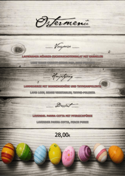 FESTESSEN AN OSTERN Genie&szlig;en Sie feinste traditionelle