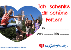 Ich schenke dir sch&ouml;ne Ferien!