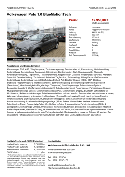 Volkswagen Polo Highline BlueMotion Technology 1,2 l TSI 66 Preis