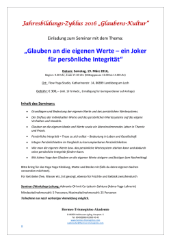 Glauben an die eigenen Werte - Hermes Trismegistos Akademie
