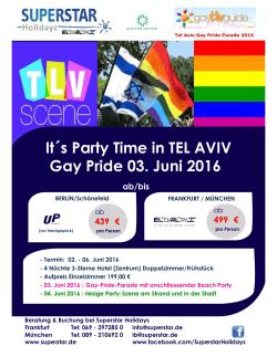 GAY - PRIDE - Special Tel AViv 3.Juni 2016