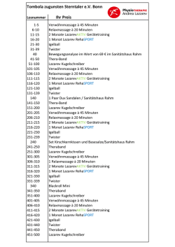 Tombola zugunsten Sterntaler e.V. Bonn Ihr Preis