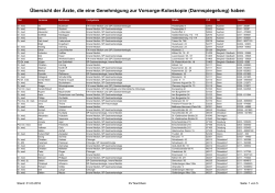 Übersicht der Ärzte, die eine Genehmigung zur Vorsorge