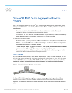 Cisco ASR 1000 Series Aggregation Services Routers