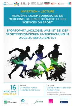 INVITATION – LECTURE SPORTOPHTALMOLOGIE: WAS IST BEI