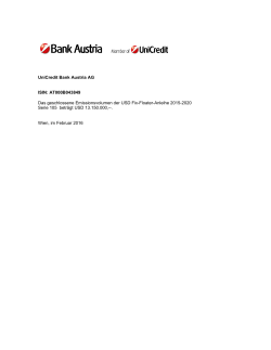 UniCredit Bank Austria AG ISIN: AT000B043849 Das geschlossene