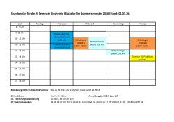 Stundenplan für das 4. Semester Biochemie (Bachelor) im
