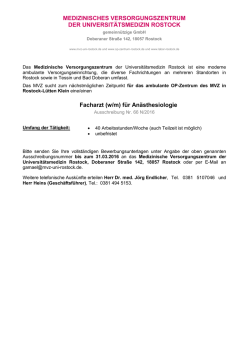 MEDIZINISCHES VERSORGUNGSZENTRUM DER