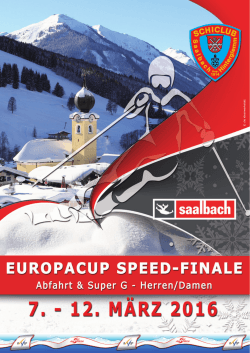 Europacup Speed-Finale Programm - Schiclub Saalbach Hinterglemm
