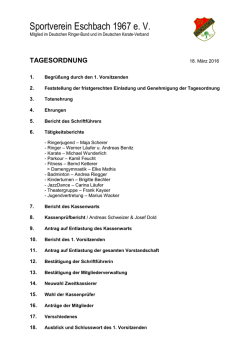 tagesordnung - Sportverein Eschbach 1967