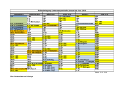 Hallenbelegung Unterseesporthalle Januar bis Juni 2016