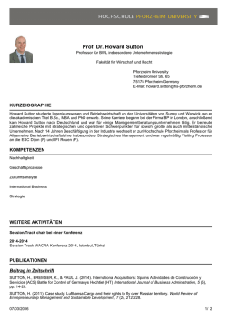 Prof. Dr. Howard Sutton