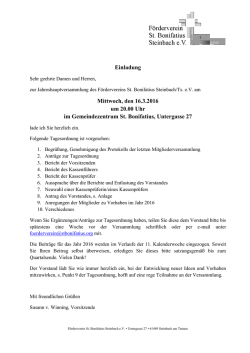 JHV 2016 - F&ouml;rderverein St. Bonifatius Steinbach eV