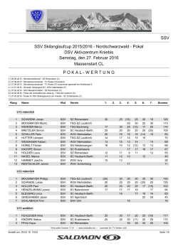 SSV SSV Skilanglaufcup 2015/2016 - Nordschwarzwald