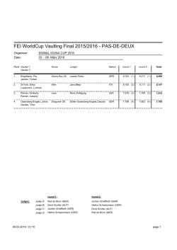 FEI WorldCup Vaulting Final 2015/2016 - PAS-DE-DEUX