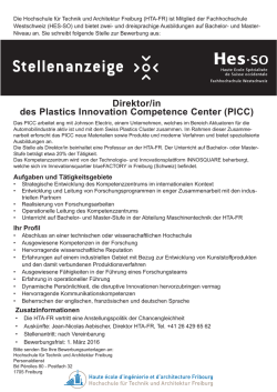 Direktor/in des Plastics Innovation Competence Center (PICC)