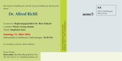 Dr. Alfred Richli - Schaffhauser Buchwoche