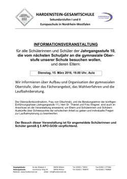 Einladung zur Informationsveranstaltung - Hardenstein