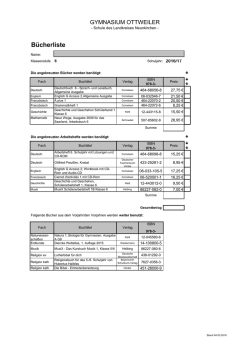 Bücherliste - Gymnasium Ottweiler