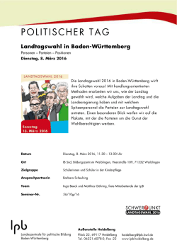 Programm - Landeszentrale für politische Bildung Außenstelle