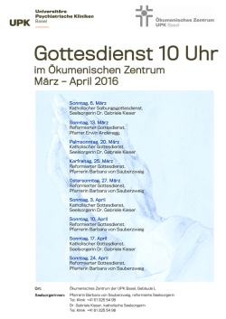 Gottesdienste M&auml;rz und April 2016