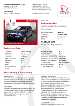 Volkswagen Golf 17.280,00 EUR Technische Daten