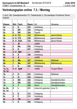 heutiger Schultag - Gymnasium BZM Markdorf