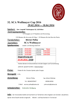 32. SCA Wolfmayer Cup 2016 29.02.2016 -