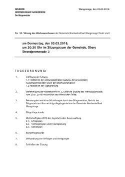 heute:Do.03.03.16, 20.30 Uhr WA-Sitzung