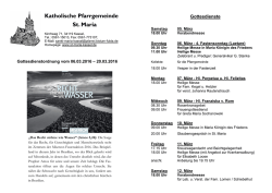 Gottesdienstordnung - Die Katholische Pfarrgemeinde St. Maria in