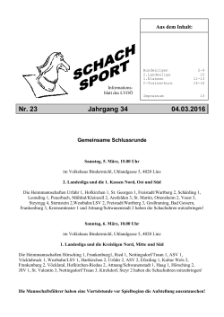 SchachSport Nr. 23-34 - Schach Landesverband Oberösterreich