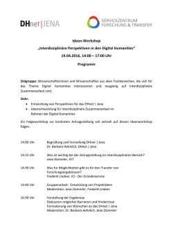 Ideen-Workshop &bdquo;Interdisziplin&auml;re Perspektiven in den Digital