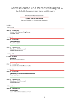 Gottesdienste und Veranstaltungen der