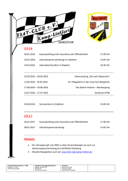 Jahresplan 2016 - Fiat Club Kamp