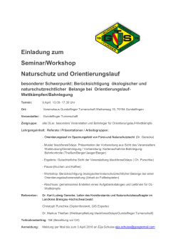 Einladung zum Seminar/Workshop Naturschutz und Orientierungslauf