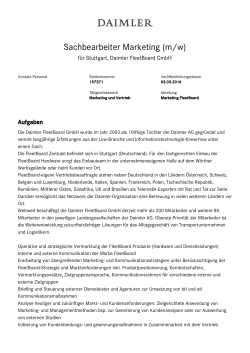 Sachbearbeiter Marketing (m/w)