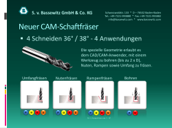 Neuer CAM-Schaftfräser - S. v. Bassewitz GmbH & Co