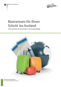 Informationen für Auswanderer und Auslandstätige