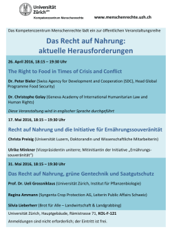 Das Recht auf Nahrung - Kompetenzzentrum Menschenrechte der