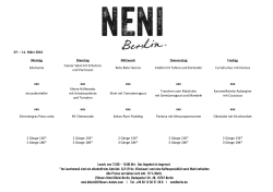 Lunch: von 12:00 – 15:00 Uhr. Das Angebot ist begrenzt. *Im