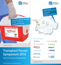 Transplant Forum Symposium 2016 - Termine