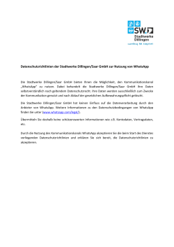 Datenschutzrichtlinien der Stadtwerke Dillingen/Saar GmbH zur