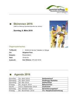 Skirennen 2016 Agenda 2016