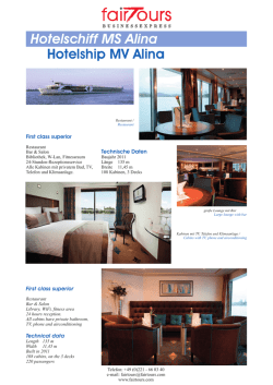 Hotelschiff MS Alina Hotelship MV Alina