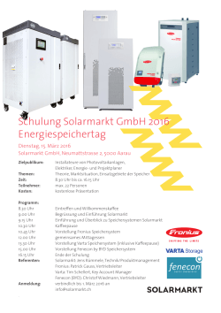 Schulung Solarmarkt GmbH 2016 Energiespeichertag