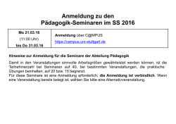 Information zur Seminar